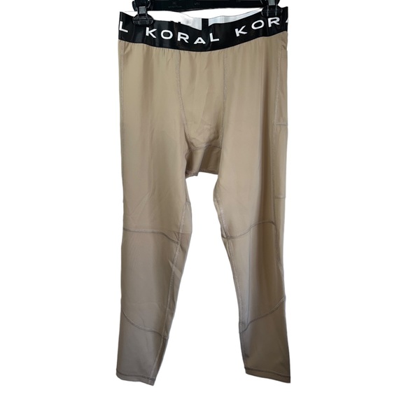 Koral men's X Infinity Leggings cropped Medium wheat Color NWOT - Picture 2 of 6